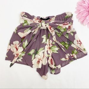 Planet Blue/Blue Life Wrap Star Tie Front Shorts Floral Print Boho Bohemian